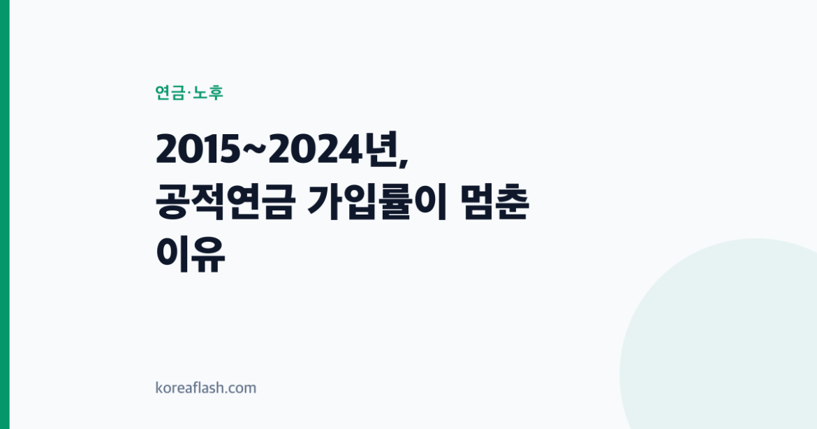 2015~2024년, 공적연금 가입률이 멈춘 이유